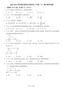 2023-2024武汉市武昌区八年级(下)期中数学试卷