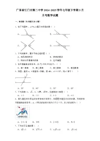 广东省江门市第二中学2024-2025学年七年级下学期3月月考 数学试题（含解析）