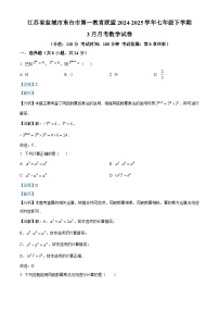 江苏省盐城市东台市第一教育联盟2024-2025学年七年级下学期3月月考 数学试题（含解析）