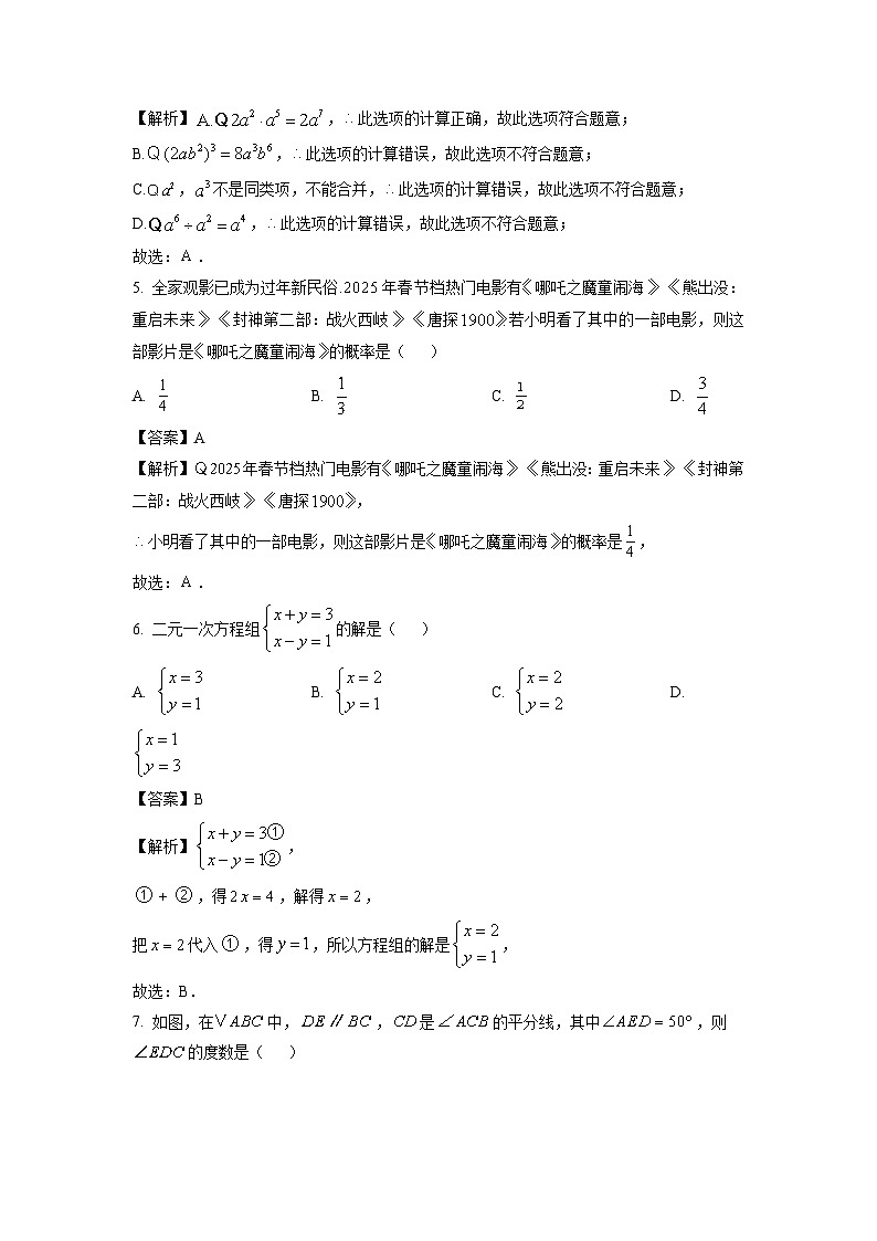 广东省阳江市阳西县2025年中考一模数学试卷(解析版)第2页