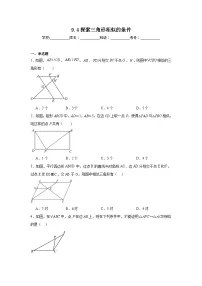 初中数学鲁教版(五四学制)(2024)八年级下册探索三角形相似的条件习题