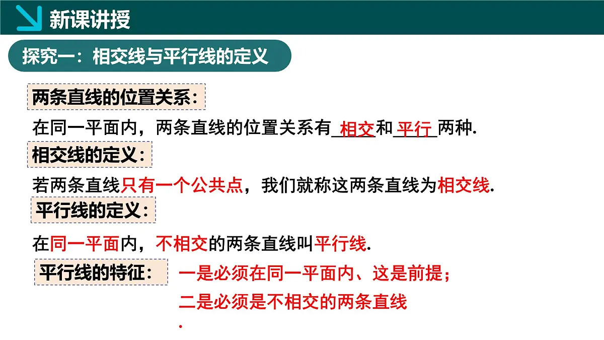 北师版初中数学七年级下册 2.1相交线与平行线第1课时(同步课件)第5页