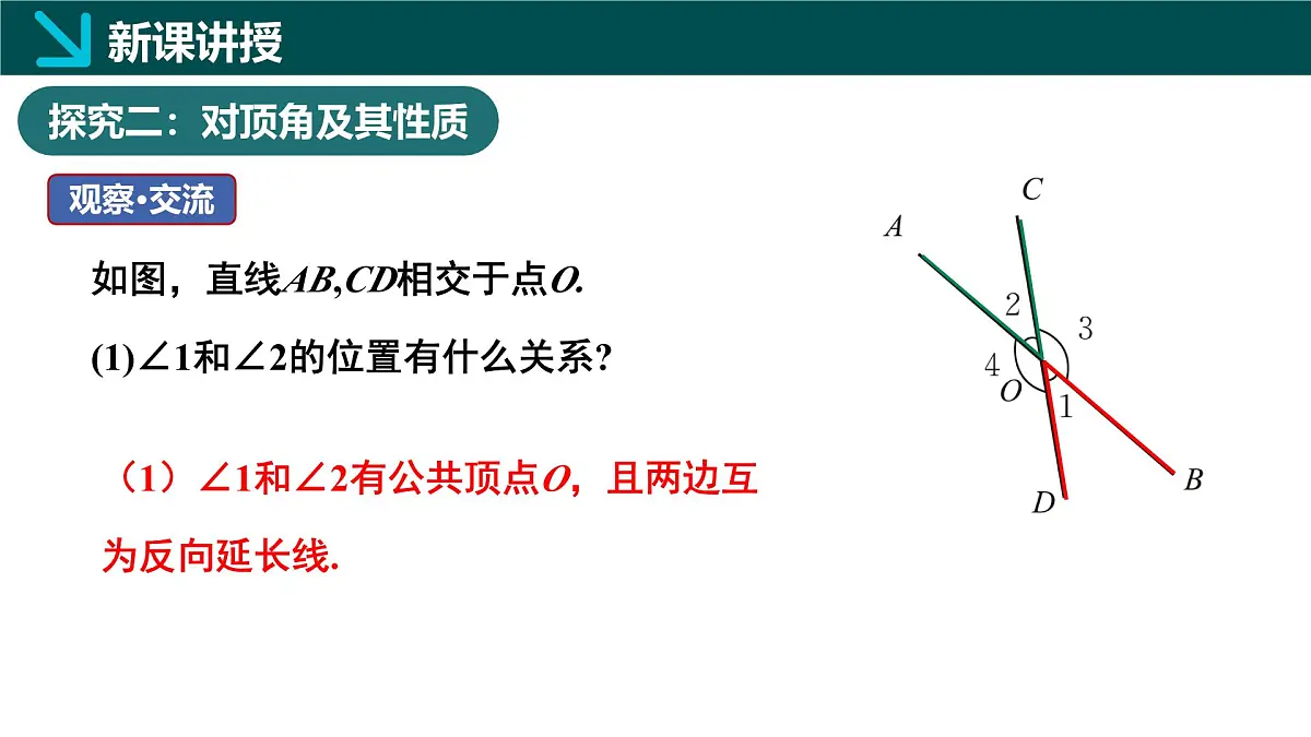 北师版初中数学七年级下册 2.1相交线与平行线第1课时(同步课件)第7页