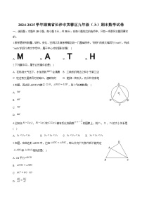 湖南省长沙市芙蓉区2025届九年级上学期1月期末数学试卷(含解析)