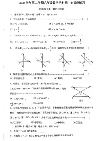 上海市上海中学2024-2025学年八年级下数学期中试卷