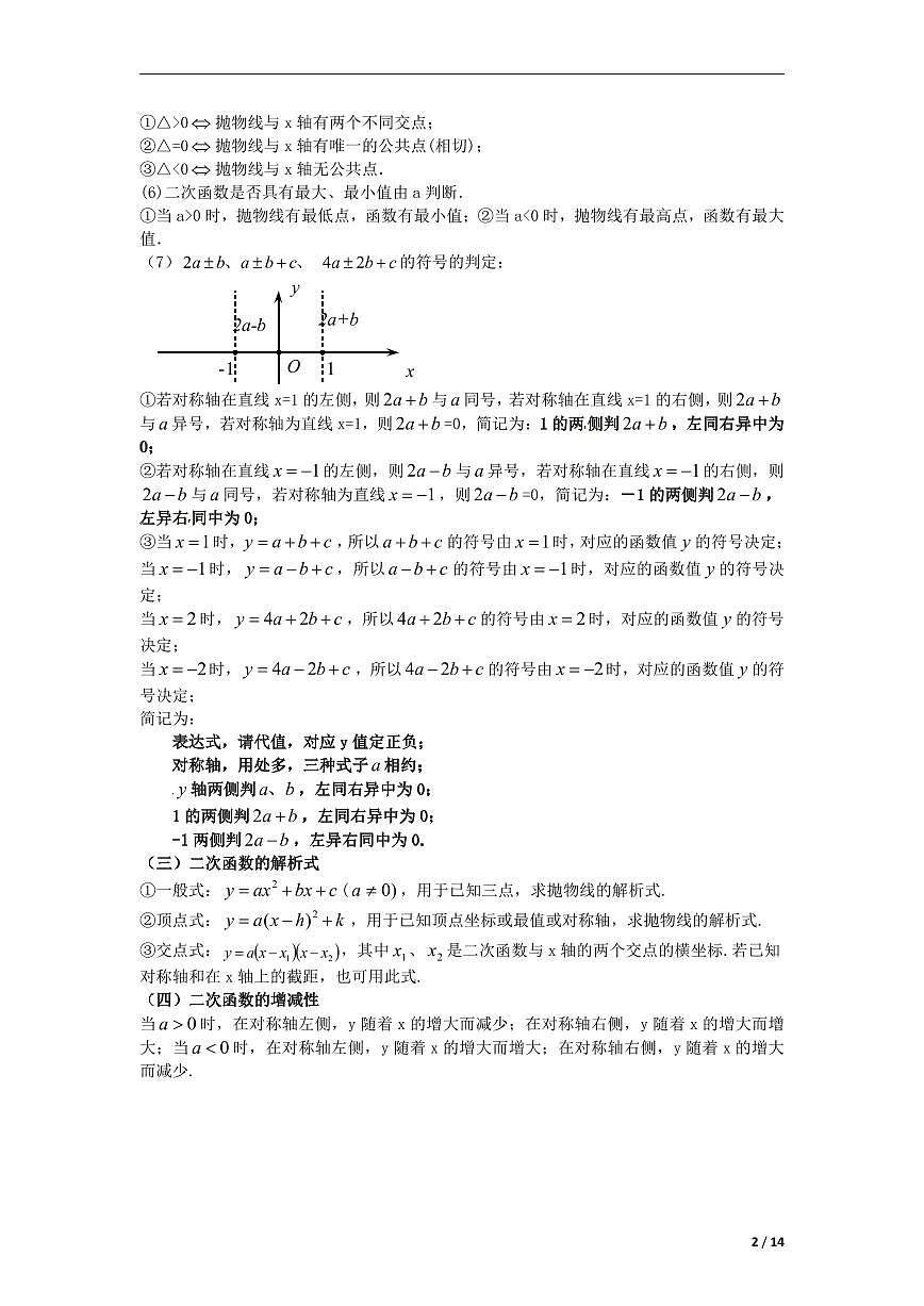 初中中考数学二轮复习专题复习初中数学中考专题复习 二次函数的图象与性质十大考点精讲精练含解析第2页
