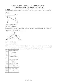 2024北京重点校初二(上)期中真题数学汇编:三角形章节综合(京改版)(解答题)5