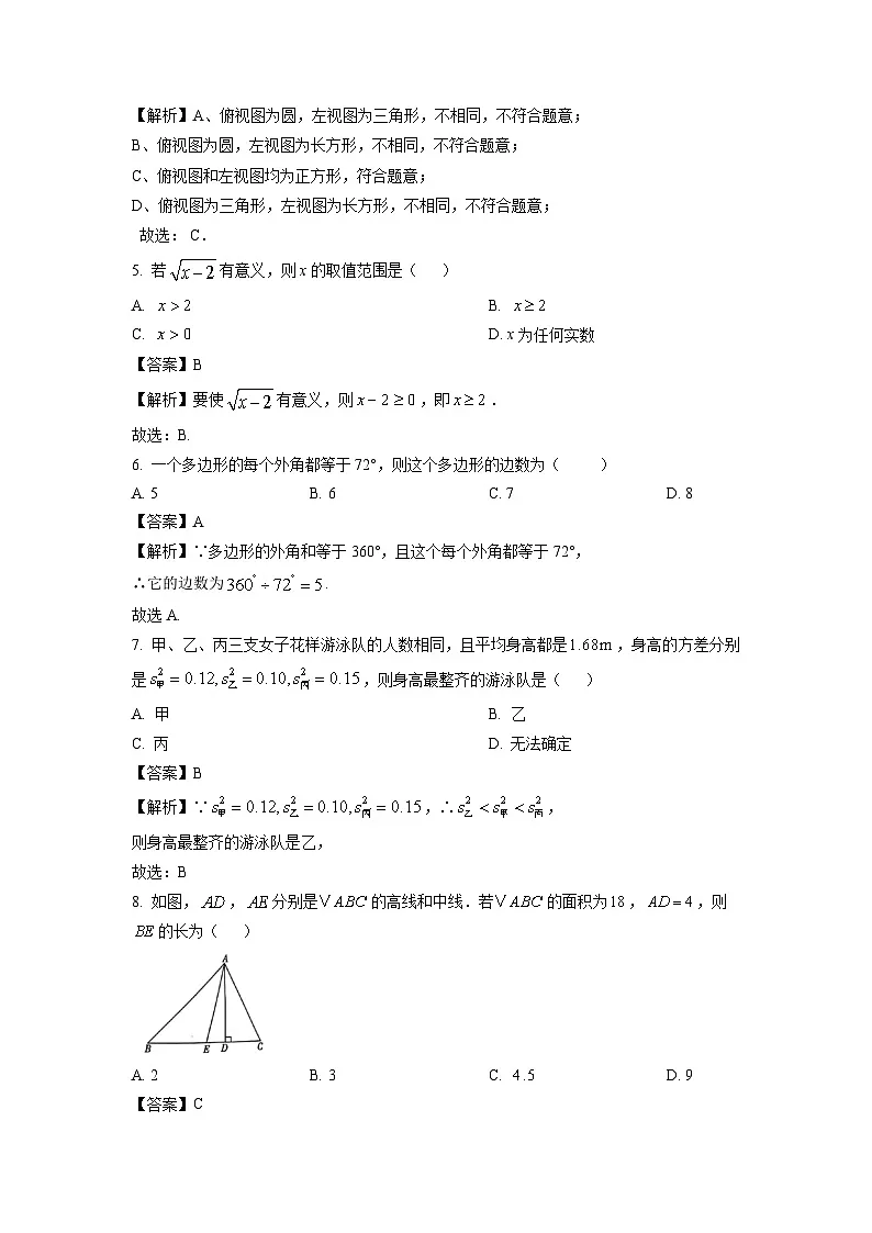 云南省昭通市绥江县2025年中考一模数学试卷(解析版)第2页