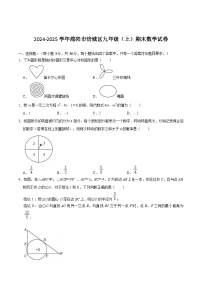 四川省绵阳市涪城区2025届九年级上学期1月期末数学试卷(含答案)