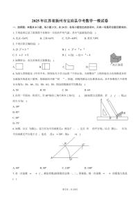 江苏省扬州市宝应县2025年中考数学一模试卷(含答案)