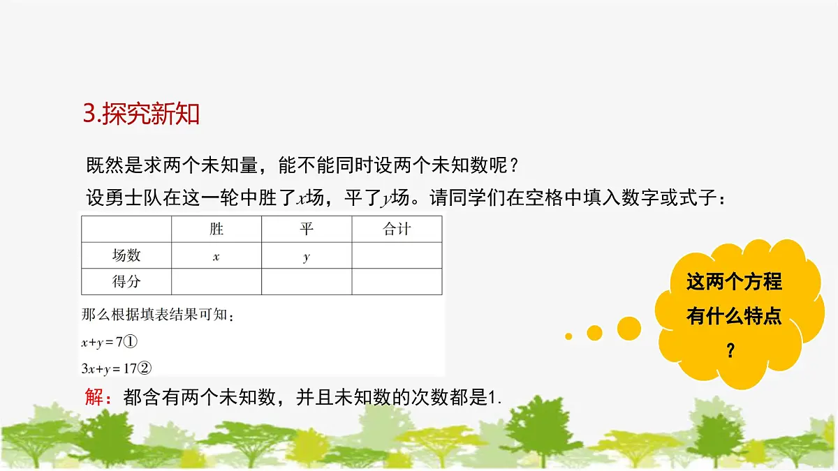 6.1 二元一次方程组和它的解 华师大版七年级数学下册课件第7页