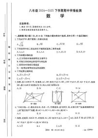 河南省新乡市部分学校2024-2025学年八年级下数学期中试卷