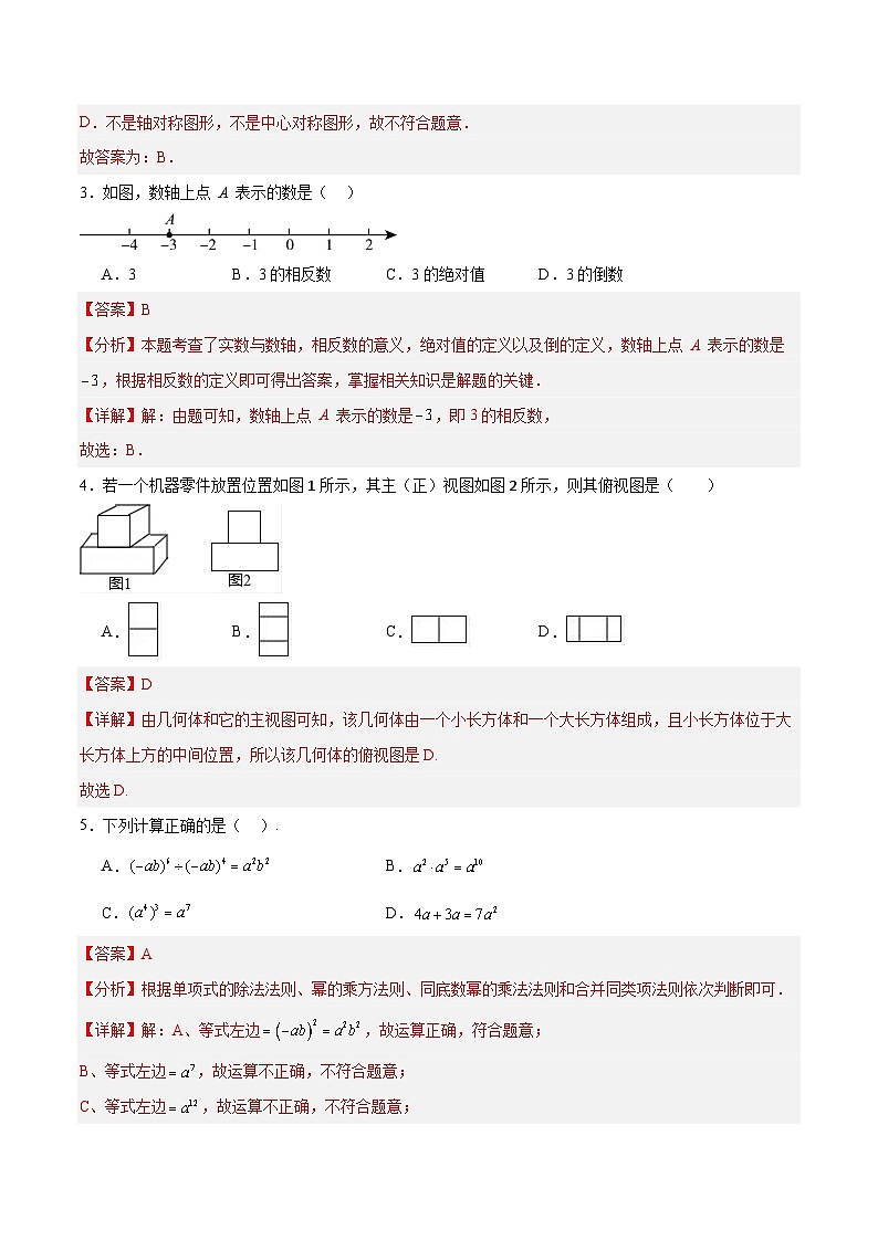 2025年中考第二次模擬考試卷：數(shù)學(xué)（青島卷）（解析版）第2頁
