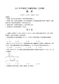 2025年中考第二次模拟考试卷：数学（云南卷）（考试版）