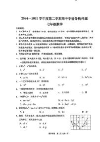 江苏省南京市联合体2024-2025学年七年级下学期期中考试数学试卷（含答案）