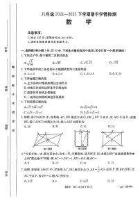 河南省商丘市睢县2024-2025学年八年级下数学期中试卷