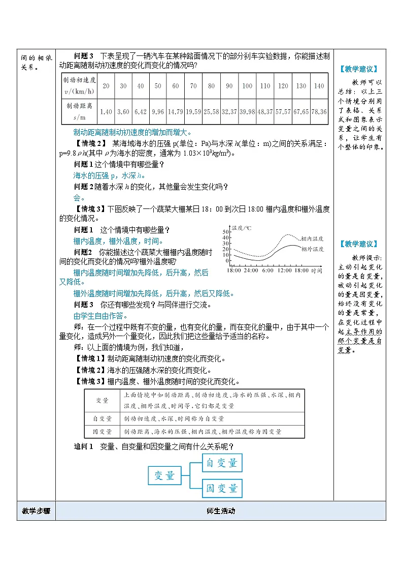 2024-2025学年北师大版数学七年级下册 6.1 现实中的变量 教案3第2页