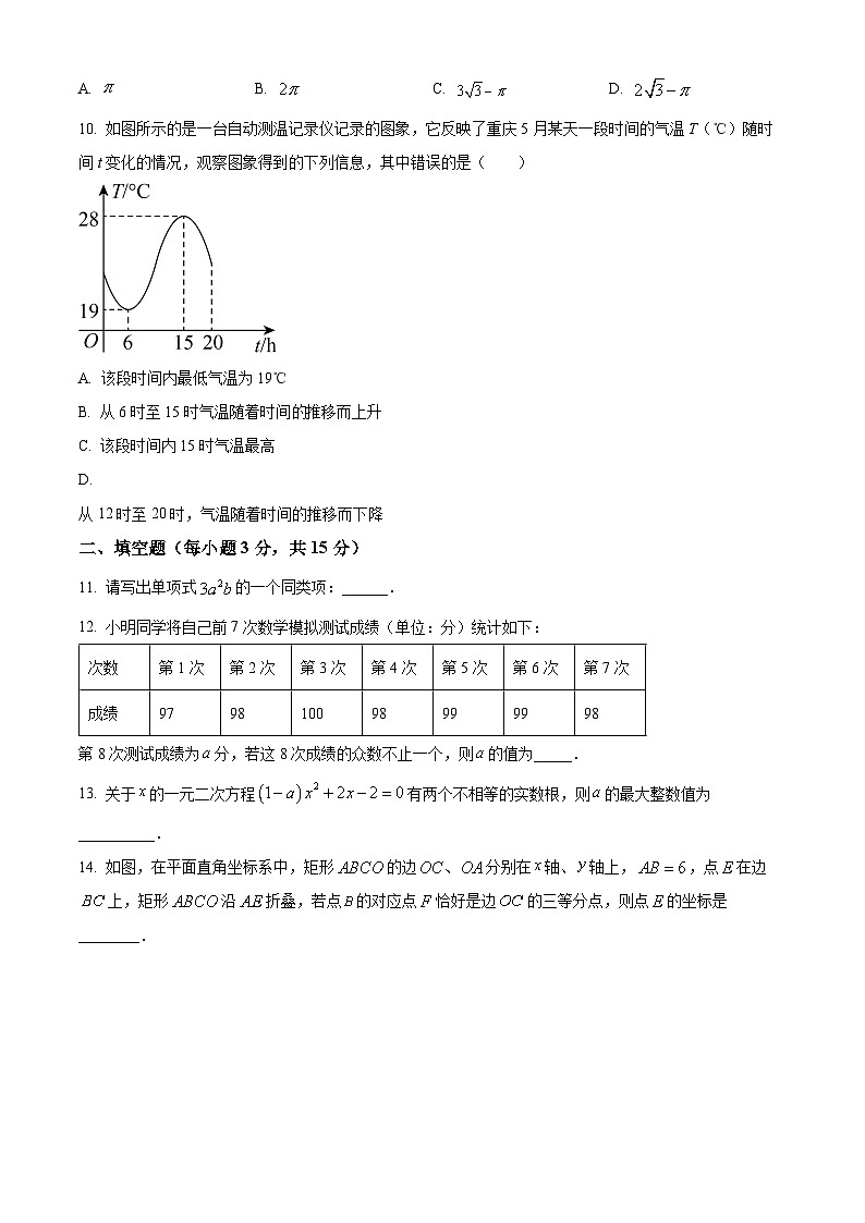 2025年河南省南阳市内乡县中考一模数学试题(原卷版+解析版)第3页