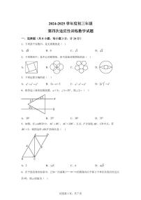2024-2025学年 陕西省西安市中考四模数学试卷（含答案）