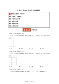 2024-2025学年 勾股定理应用(必考题型)八年级数学下册期中真题检测试题