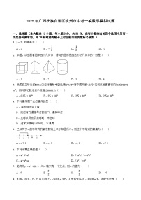 广西壮族自治区钦州市2025届九年级下学期中考一模数学试卷(含答案)