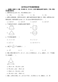 2025年湖南省初中学业水平考试数学模拟卷附答案