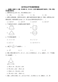 2025年湖南省初中学业水平考试数学模拟卷附答案