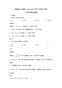 河南省三门峡市2024-2025学年八年级下学期3月月考数学试卷(解析版)