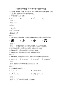广西部分市县区2024年中考一模数学试卷（解析版）