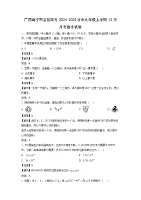 广西南宁市五校联考2024-2025学年九年级上学期12月月考数学试卷（解析版）