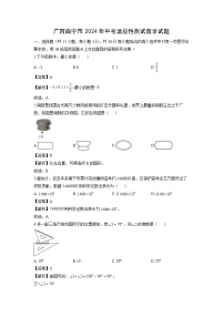 广西南宁市2024年中考适应性测试数学试卷（解析版）