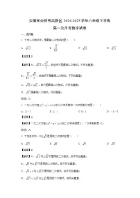 安徽省合肥市高新区2024-2025学年八年级下学期第一次月考数学试卷(解析版)