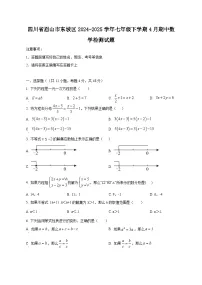 四川省眉山市东坡区2024-2025学年七年级下学期4月期中数学检测试题(附答案)