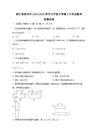 浙江省杭州市2024-2025学年九年级下学期3月考试数学检测试卷(附答案)