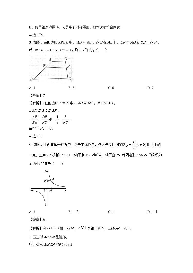 辽宁省抚顺市清原满族自治县2025年九年级中考一模数学试题(解析版)第2页