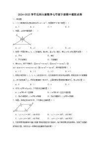 2024-2025学年北师大版数学七年级下册期中模拟试卷（含答案）