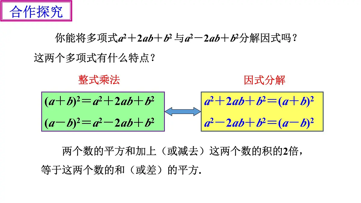4.3《用乘法公式分解因式(2)》课件 浙教版数学七年级下册第2页
