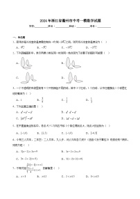 浙江省衢州市2024届九年级下学期中考一模数学试卷(含解析)