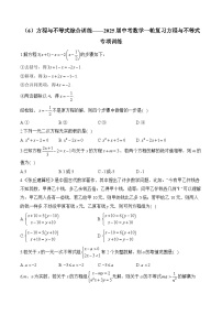 2025届中考数学一轮复习方程与不等式专项训练6 方程与不等式综合训练(含答案)