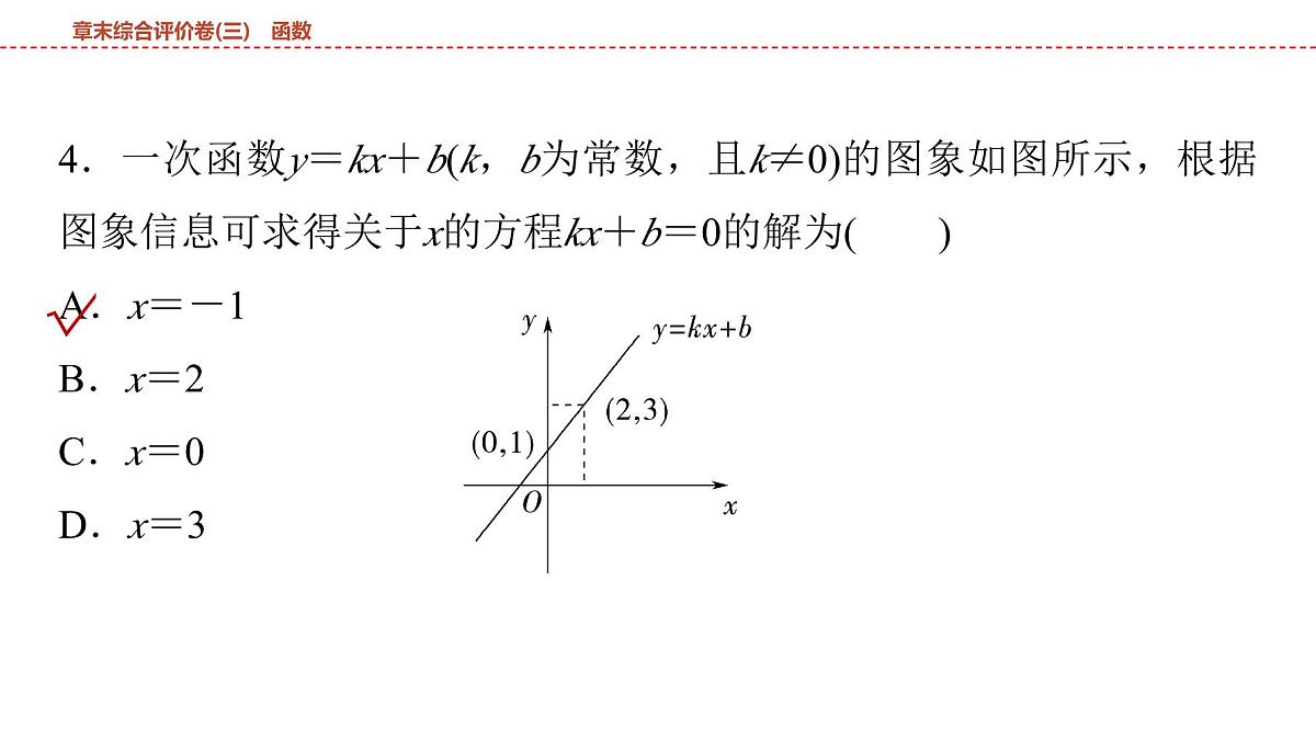 2025年中考数学总复习课件(山东省专用)19 第一部分 第三章 章末综合评价卷(三) 函数第5页