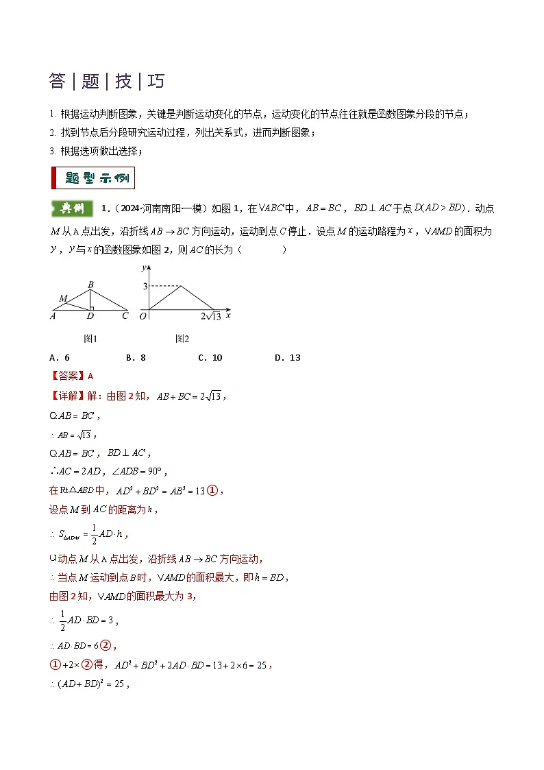 备考2025年中考数学答题技巧汇编(通用版)重难点08几何与函数图象结合的综合应用(动点问题、线动问题、函数图象判断)(教师版)第2页