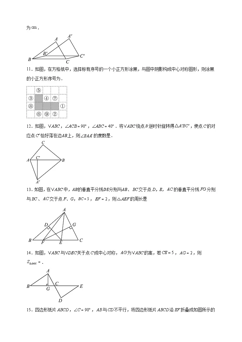 2024-2025学年七年级数学下册第9章《图形的变换》检测卷(苏科版2024+含答案解析)第3页