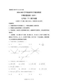2024-2025学年重庆市渝中区七年级下学期期中考试数学试题(含答案)
