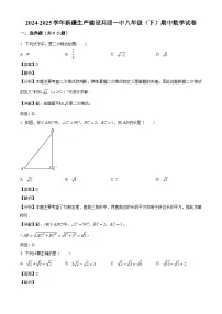 新疆生产建设兵团第一中学2024-2025学年八年级下学期期中 数学试卷(含解析)