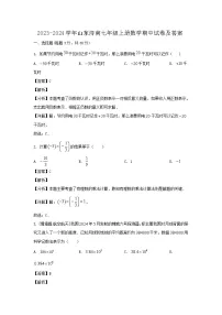 2023-2024学年山东济南七年级上册数学期中试卷及答案