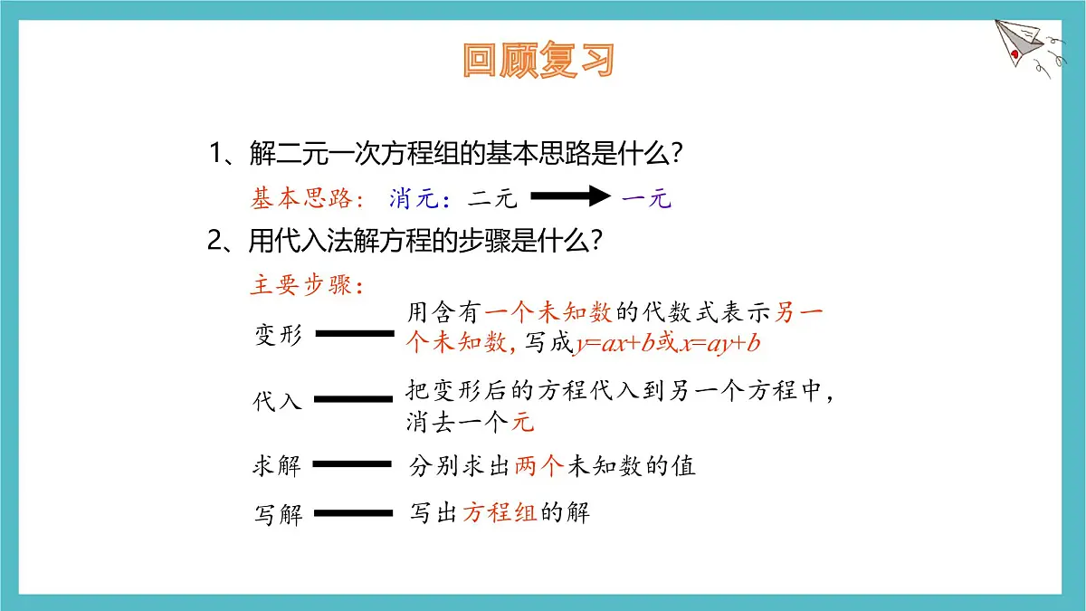 6.2二元一次方程组的解法 第3课时 课件 冀教版(2024) 数学七年级下册第3页