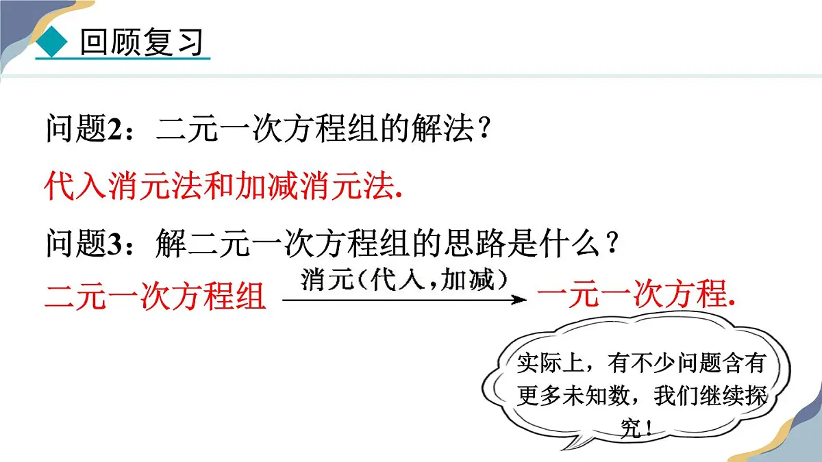 6.4 简单的三元一次方程组 课件 冀教版(2024) 数学七年级下册第5页