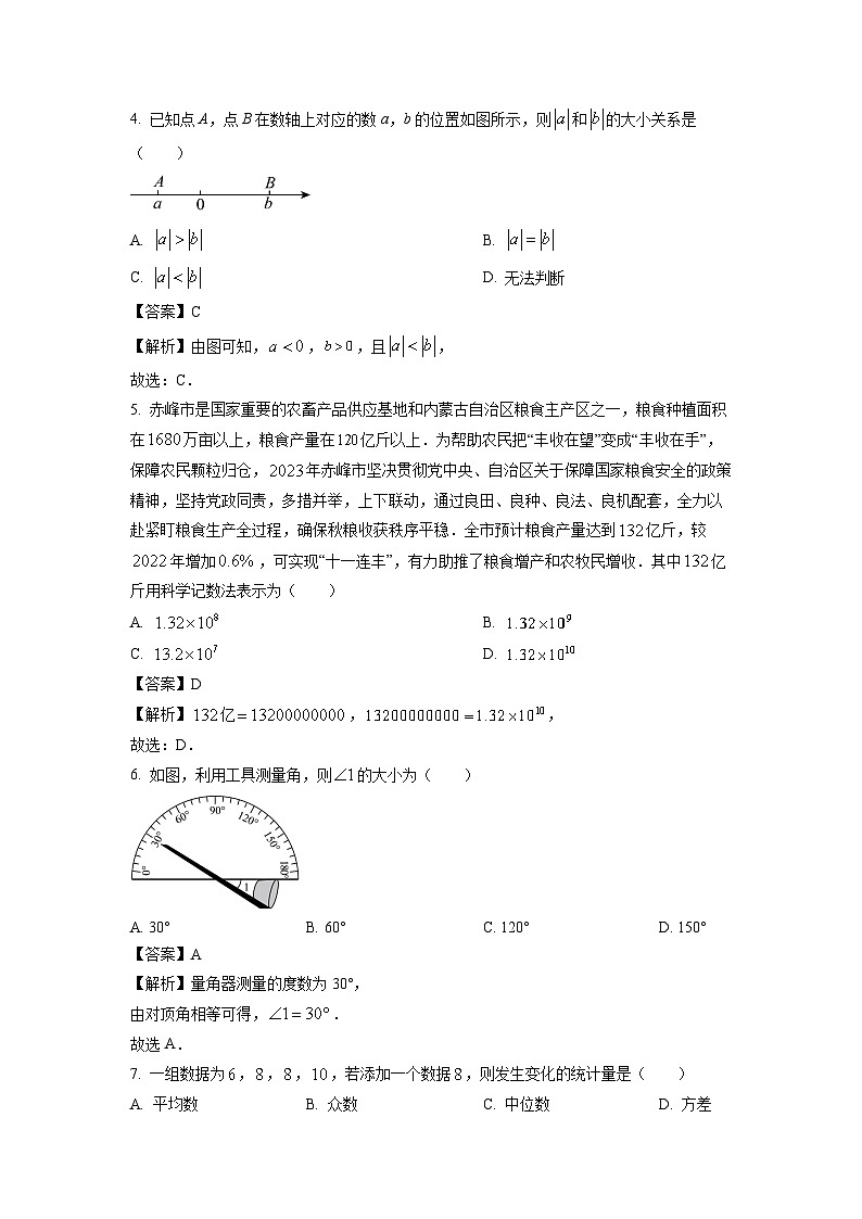 内蒙古赤峰市松山区2024年中考二模数学试卷(解析版)第2页