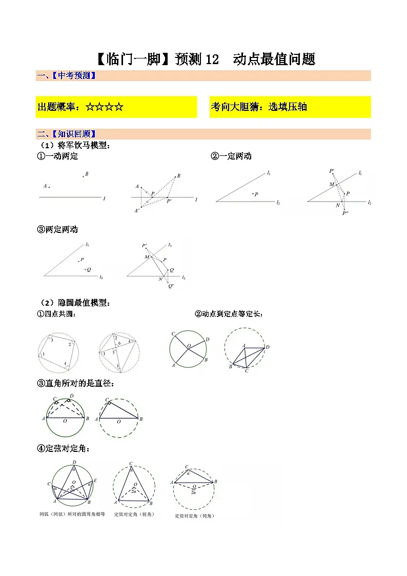 预测12 动点最值问题(解析版) 第1页