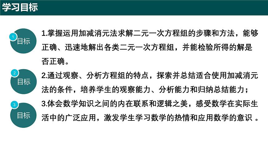 9.2 二元一次方程組的解法（第二課時+加減消元法）（同步課件）2025學(xué)年六年級數(shù)學(xué)下冊滬教版第2頁